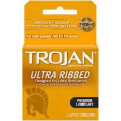 TROJAN ULTRA RIBBED 6-3PK @ $1.75 EACH